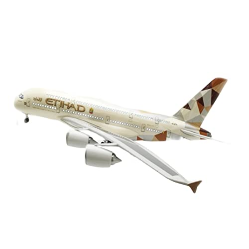 BMAONZ Kleinen Modellflugzeugen Für Etihad Airways A380 sprachgesteuerte LED 46cm Aviation Collectibles Miniatur Modelle von BMAONZ
