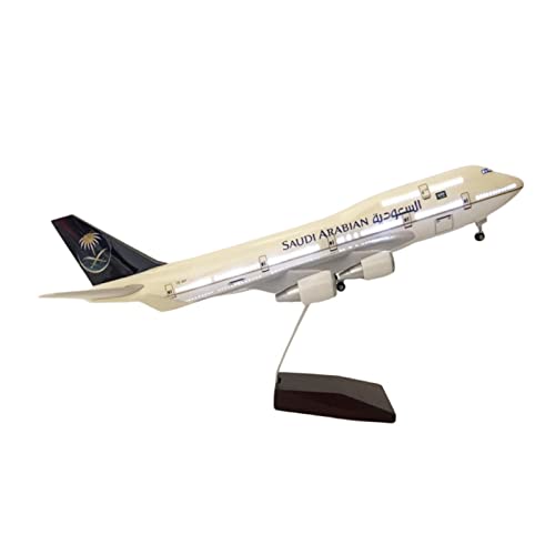 BMAONZ Kleinen Modellflugzeugen Für Saudi Arabian Airlines 46 cm sprachgesteuertes LED-Metallflugzeugmodell Geschenk Miniatur Modelle von BMAONZ