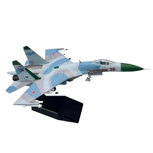 BMAONZ Kleinen Modellflugzeugen Maßstab 1:100 Für Sowjetisches Su27 Suchoi Su-27 Flanker Kampfflugzeug, Metall-Militärflugzeugmodell Miniatur Modelle von BMAONZ