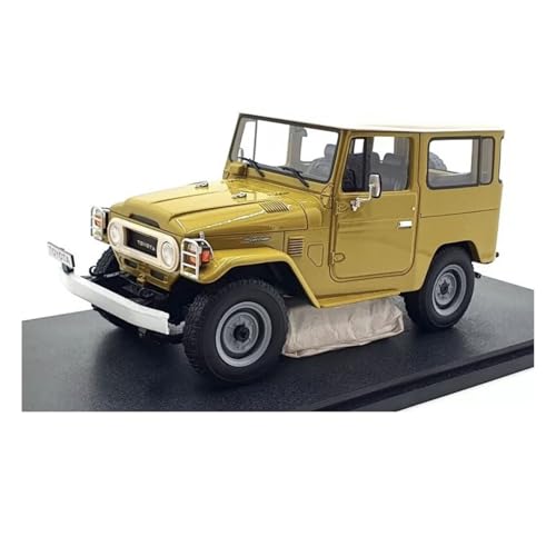 BMAONZ Miniatur Motorfahrzeug-Modelle 1/18 Für Toyota FJ40 Land Cruiser Harz Handpuppe Simulation Automodelle Ornamente Gelb Weiß Fertigmodell von BMAONZ