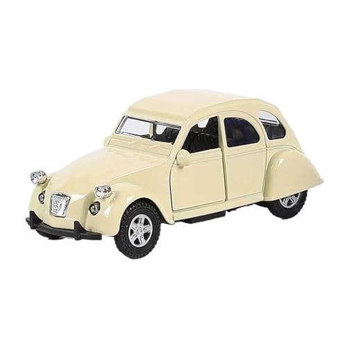 BMAONZ Miniatur Motorfahrzeug-Modelle 1/32 Skala Für Legierung Klassische Auto Modell Zurückziehen Diecast Kinder Spielzeug Simulation Fahrzeug Modell Decor Fertigmodell(Beige) von BMAONZ