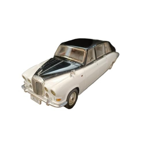 BMAONZ Miniatur Motorfahrzeug-Modelle 1/43 Für Jaguar Daimler DS420 1963 Schwarz Und Weiß Harz 4-Tür Limousine Modell Spiel Fahrzeug Modelle Fertigmodell von BMAONZ