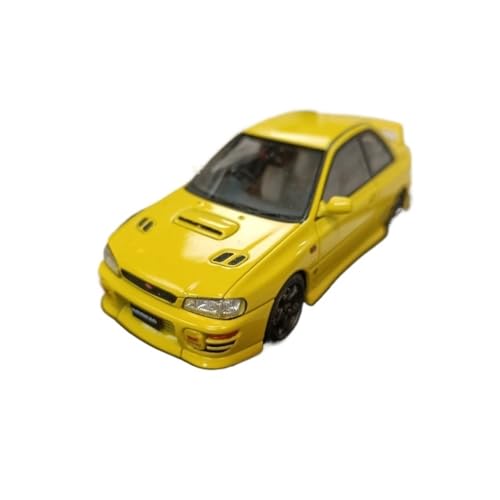 BMAONZ Miniatur Motorfahrzeug-Modelle 1/43 Für Subaru WRX Typ R STi GC8 Gelb Impreza Coupe Modell Oldtimermodelle Dekorative Ornamente Fertigmodell von BMAONZ