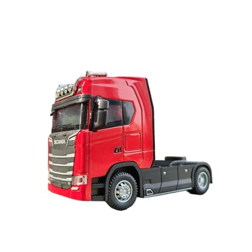 Miniatur Motorfahrzeug-Modelle 1/50 Für Legierung Diecast LKW Kopf Auto Modell Spielzeug Simulation Engineering Transport Fahrzeug Pull Container Kopf Fertigmodell(Red) von BMAONZ