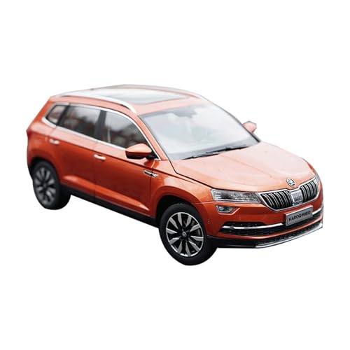BMAONZ Miniatur Motorfahrzeug-Modelle 1:18 Für Volkswagen Skoda Zelluloid KAROQ Legierung Automodell Sammlung Display Ornamente Fertigmodell(Orange) von BMAONZ