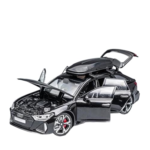 Miniatur Motorfahrzeug-Modelle 1:32 Für RS6-Modellauto Black Edition, Maßgeschneidert Für Kinder, Realistische Simulation, Druckguss-Metall Fertigmodell(Black) von BMAONZ