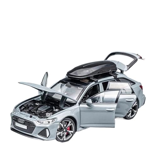 Miniatur Motorfahrzeug-Modelle 1:32 Für RS6-Modellauto Black Edition, Maßgeschneidert Für Kinder, Realistische Simulation, Druckguss-Metall Fertigmodell(Silver) von BMAONZ
