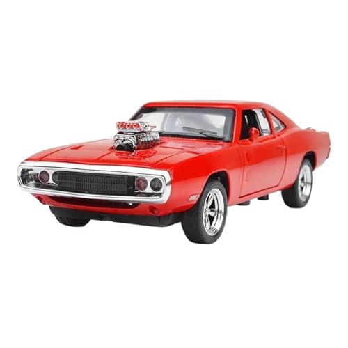 Miniatur Motorfahrzeug-Modelle 1:32 Für Simulation 1970 Dodge Charger Legierung Sportwagen Modell Sound Licht Zurückziehen Luxus Auto Spielzeug Ornamente Fertigmodell(Red) von BMAONZ
