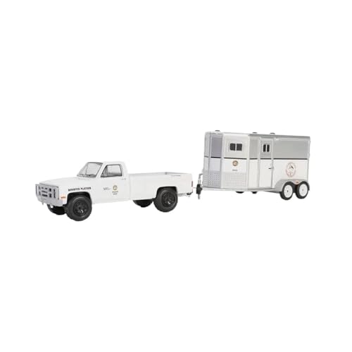 BMAONZ Miniatur Motorfahrzeug-Modelle 1:64 Für Chevy C20 1987 Pferdeanhänger Legierung Statische LKW Modell Auto Dekorative Modell Spielzeug Für Sammlung Fertigmodell von BMAONZ