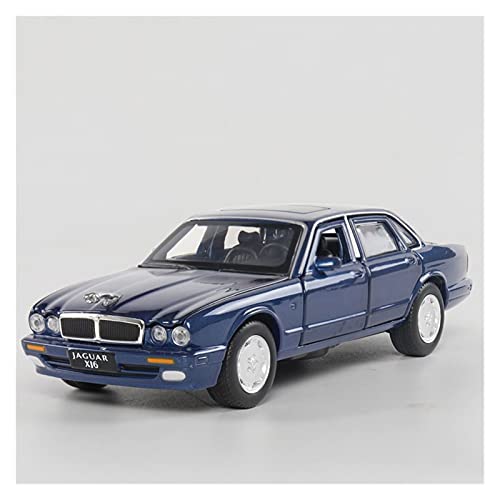 BMAONZ Miniatur Motorfahrzeug-Modelle Simulationsautomodell 1 32 Alloy Diecast Automodell Für Jaguar XJ6 Sound Und Light Metal Car Fertigmodell(Blau) von BMAONZ