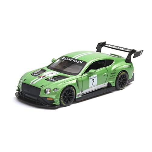 Für Bentley Continental GT3 1 32 Alu-Rennwagenmodell Sound Und Licht Ziehen Kinderfahrzeug-Spielzeuggeschenk Zurück(Grün) von BMAONZ