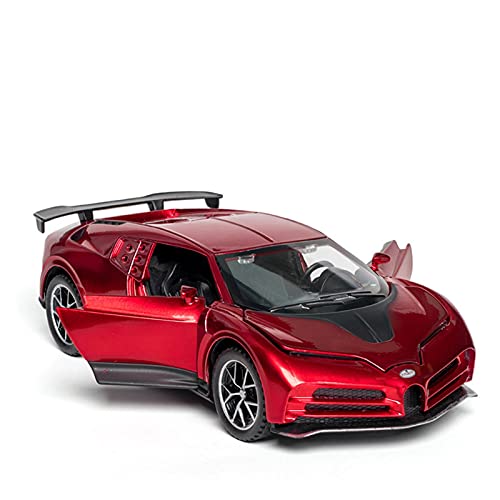 Für Bugatti 1 32 Legierung Automodell Sound Und Licht Ziehen Supercar Fahrzeug Kindersammlung Spielzeug Zurück(Rot) von BMAONZ