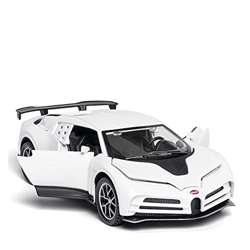 Für Bugatti 1 32 Legierung Automodell Sound Und Licht Ziehen Supercar Fahrzeug Kindersammlung Spielzeug Zurück(White) von BMAONZ
