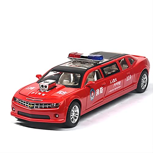 Für Chevrolet Hornet Camaro 1 32 Alu-Polizeiautomodell Sound Und Licht Ziehen Kinderspielzeugfahrzeug Zurück(Rot) von BMAONZ