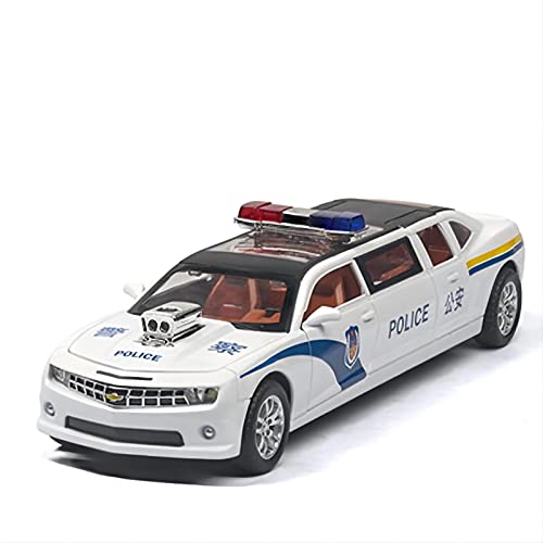 Für Chevrolet Hornet Camaro 1 32 Alu-Polizeiautomodell Sound Und Licht Ziehen Kinderspielzeugfahrzeug Zurück(White) von BMAONZ