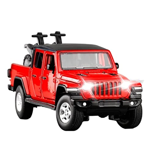 Für Gladiator 1 32 Legierung Pickup Automodell Simulation Sound Licht Lenkstoßdämpfer Spielzeugfahrzeug Geschenk(Rot) von BMAONZ