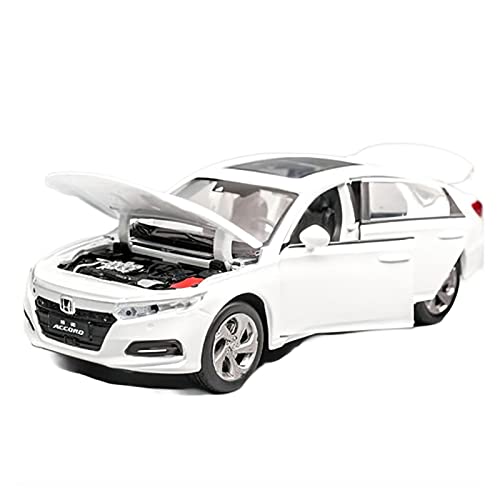 Für Honda Accord 1 32 Legierung Automodell Sound Und Licht Pull Back Metal Spielzeugfahrzeug Geschenkkollektion(White) von BMAONZ