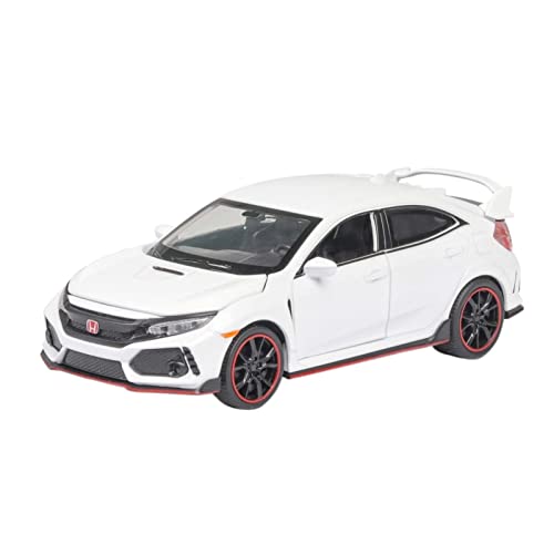 Für Honda Civic Type-R 1 32 Leichtmetall-Rennwagenmodell Sound Und Licht Pull Back Boy Spielzeugfahrzeug Geschenk(White) von BMAONZ