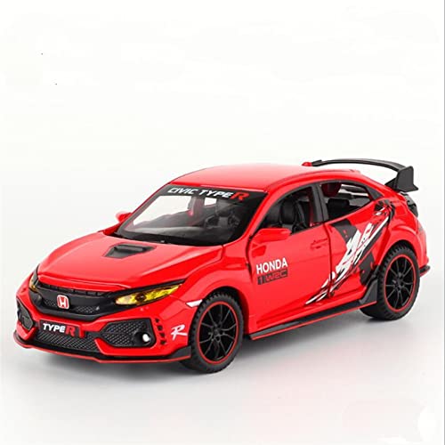 Für Honda Civic Type R Mugen RR 1 32 Legierung Automodell Sound Light Pull Back Spielzeug Geschenk Sammlung Dekoration(Rot) von BMAONZ