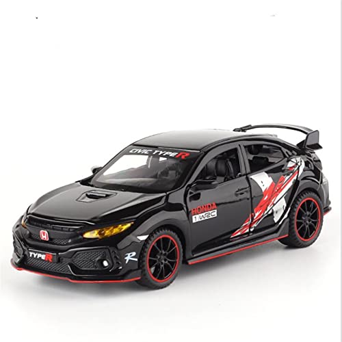 Für Honda Civic Type R Mugen RR 1 32 Legierung Automodell Sound Light Pull Back Spielzeug Geschenk Sammlung Dekoration(Schwarz) von BMAONZ