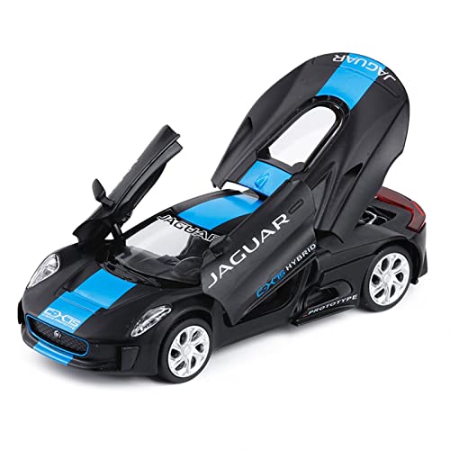 Für Jaguar C-X75 1 32 Legierung Sportwagen Modell Sound Light Pull Back Kinderspielzeug Fahrzeug Geschenk(Schwarz) von BMAONZ