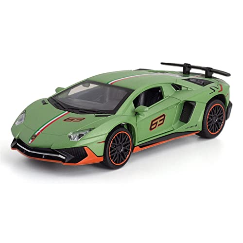 Für Lamborghini LP 780 SVJ 1 32 Legierung Automodell Simulation Sound Licht Sammlerstücke Kinder Spielzeug Geschenk(Grün) von BMAONZ