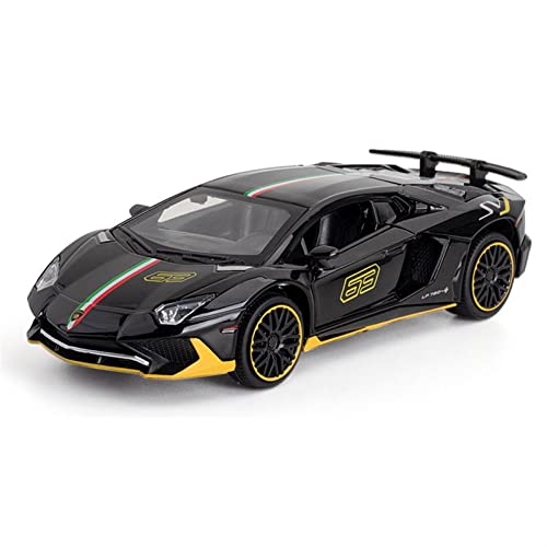 Für Lamborghini LP 780 SVJ 1 32 Legierung Automodell Simulation Sound Licht Sammlerstücke Kinder Spielzeug Geschenk(Schwarz) von BMAONZ