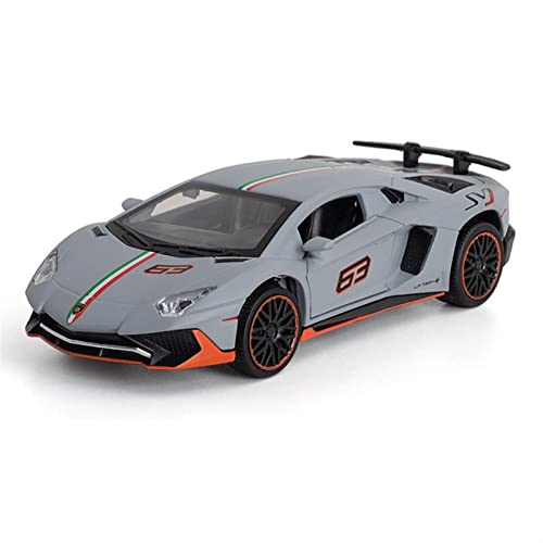 Für Lamborghini LP 780 SVJ 1 32 Legierung Automodell Simulation Sound Licht Sammlerstücke Kinder Spielzeug Geschenk(Titanium) von BMAONZ