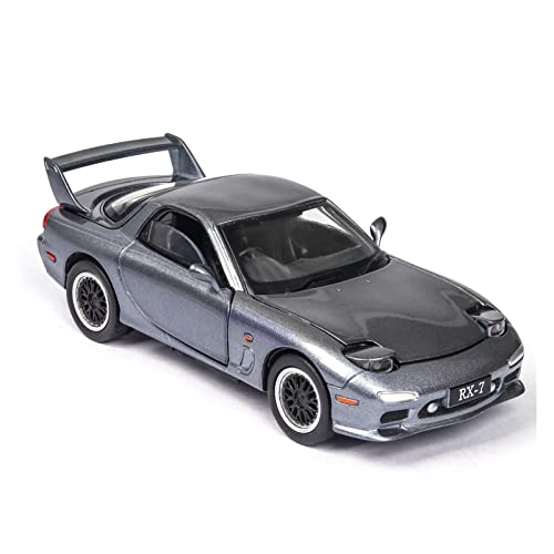 Für Mazdas RX-7 1 32 Alu-Geländewagenmodell Sound Light Pull Back Kinder Metall Spielzeug Fahrzeug Geschenk(Titanium) von BMAONZ