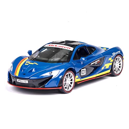Für McLaren P1 1 32 Aluminium Limited Edition Rennmodell Sound Light Pull Back Spielzeugfahrzeug Ornament Geschenk(Blau) von BMAONZ