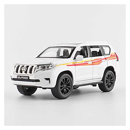 Für Prado SUV 1 32 Legierung Druckguss Automodell Sound Light Pull Back Metall Spielzeug Geschenkkollektion(White) von BMAONZ