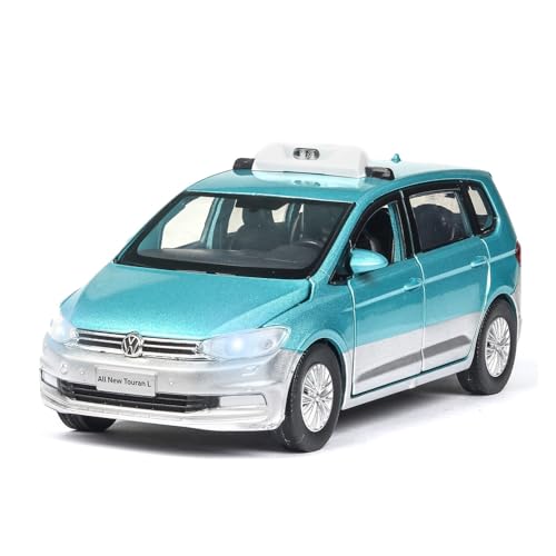 Für VW Taxi 1 32 Alu-Automodell Ton Und Licht Ziehen Kinder Spielzeugfahrzeug Geschenk Zurück(Blau) von BMAONZ