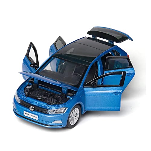 Für Volkswagen Polo 1 32 Legierung Automodell Sound Und Licht Kinder Metall Spielzeug Fahrzeug Geschenk(Blau) von BMAONZ