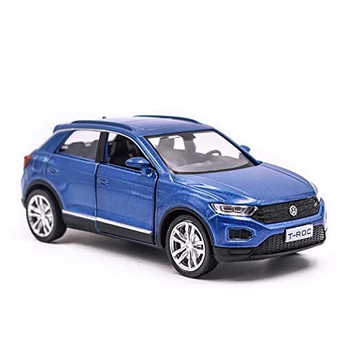 Für Volkswagen T-ROC SUV 1 36 Legierung Automodell Hohe Simulation Ziehen Metallspielzeug Kindergeschenke Zurück(Blau) von BMAONZ