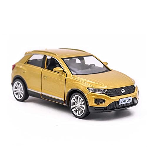Für Volkswagen T-ROC SUV 1 36 Legierung Automodell Hohe Simulation Ziehen Metallspielzeug Kindergeschenke Zurück(Gold) von BMAONZ