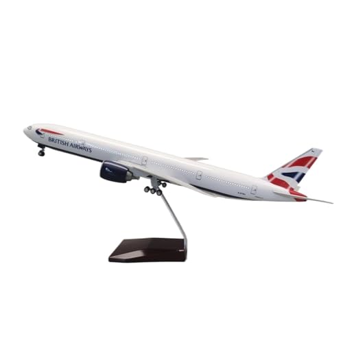 Kleinen Modellflugzeugen 47CM Für Boeing B777 777 British Dekorieren Flugzeug Modell Harz Flugzeug Spielzeug Home Decor Display Miniatur Modelle(White Without Light) von BMAONZ