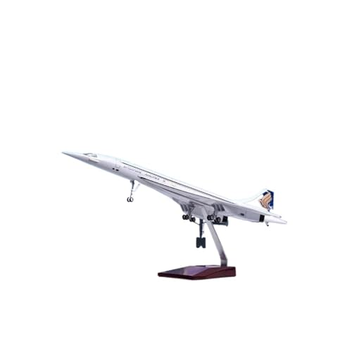 Kleinen Modellflugzeugen 50CM 1:125 Für Concorde Air Force One Modellflugzeug Resin Airframe Flugzeuge Mit Ausstellungsstand Miniatur Modelle(White with Light) von BMAONZ