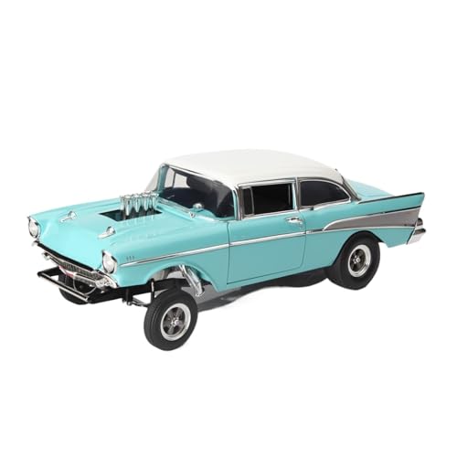 Miniatur Motorfahrzeug-Modelle 1/18 Für Chevrolet Bel 1957 Legierung Auto Modell Blau Und Weiß Klassische Farbe Dekoration Home Space Fertigmodell von BMAONZ