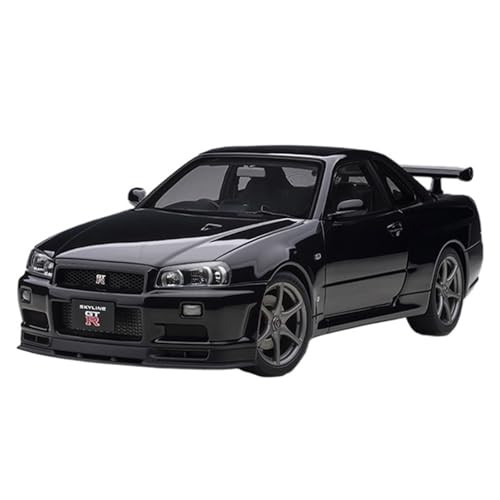 Miniatur Motorfahrzeug-Modelle 1/18 Für Nissan Skyline GT R34 V-Spec Automodell Kleines Druckguss-Spielzeugfahrzeug Sammlungen Von Enthusiasten Fertigmodell(Black) von BMAONZ
