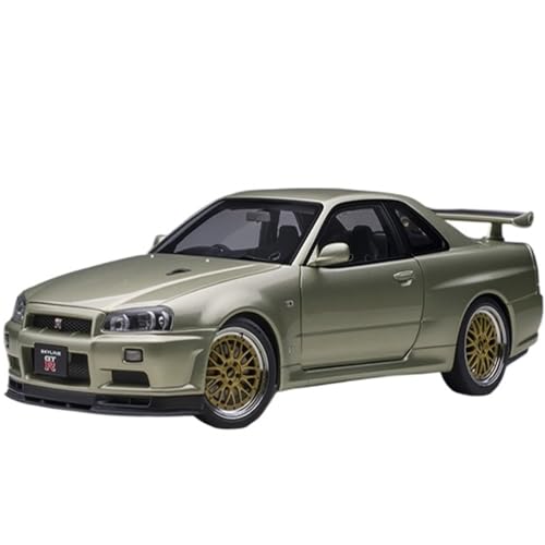 Miniatur Motorfahrzeug-Modelle 1/18 Für Nissan Skyline GT R34 V-Spec Automodell Kleines Druckguss-Spielzeugfahrzeug Sammlungen Von Enthusiasten Fertigmodell(Green) von BMAONZ