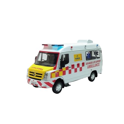 Miniatur Motorfahrzeug-Modelle 1/24 Für Indian Force Ambulance Alloy Modell Mit Zwei Offenen Türen Showcase Collection Vehicles Fertigmodell von BMAONZ