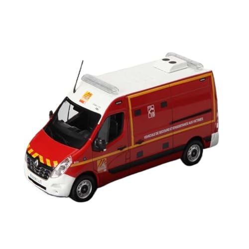 Miniatur Motorfahrzeug-Modelle 1/43 Für Renault Master 2014 Pompiers Vsav Legierung Modell Rot Sammlung Display Indoor Spielen Fertigmodell von BMAONZ