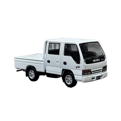 Miniatur Motorfahrzeug-Modelle 1/64 Für Isuzu Isuzu ELF Doppelreihigen Kastenförmigen Minivan Legierung Automodell Für Autoliebhaber Sammlerstück Fertigmodell(White) von BMAONZ