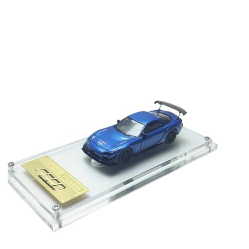 Miniatur Motorfahrzeug-Modelle 1/64 Für Mazda Feed Modifiziertes RX-7 Simulationsharz-Automodell-Blaue Bürodekoration Fertigmodell von BMAONZ
