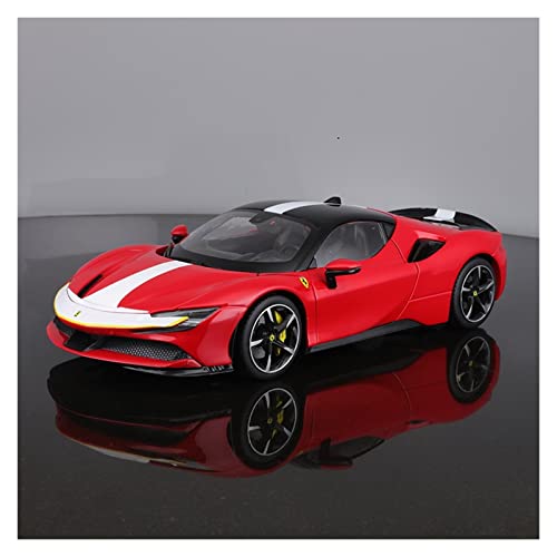 Miniatur Motorfahrzeug-Modelle 1 18 für Ferrari SF90 Stradale Spider Cabrio Sportwagen Simulation Legierung Volltür Automodell Fertigmodell(2) von BMAONZ