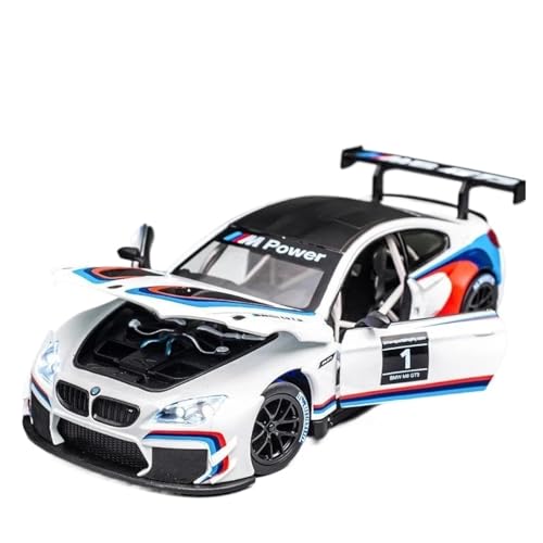 Miniatur Motorfahrzeug-Modelle 1 24 Für BMW M6 GT3 M4 DTM Sport Racing Modell Diecast Metall Miniatur Replik Modell Auto Spielzeug Fertigmodell(M6 White) von BMAONZ