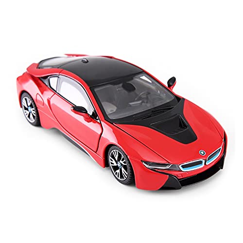 Miniatur Motorfahrzeug-Modelle 1 24 Für I8 Legierung Sportwagen Spielzeug Statische Diecast Automodelle 3 Türen Can Ben Opened Fertigmodell(Rot) von BMAONZ
