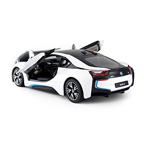 Miniatur Motorfahrzeug-Modelle 1 24 Für I8 Legierung Sportwagen Spielzeug Statische Diecast Automodelle 3 Türen Can Ben Opened Fertigmodell(White) von BMAONZ