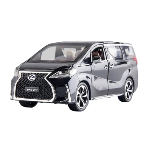 Miniatur Motorfahrzeug-Modelle 1 24 Für Lexus LM300H MPV Druckguss-Modellauto Mit Sound Und Licht Pullback-Modell Mini-Fahrzeugspielzeug Fertigmodell(Schwarz) von BMAONZ