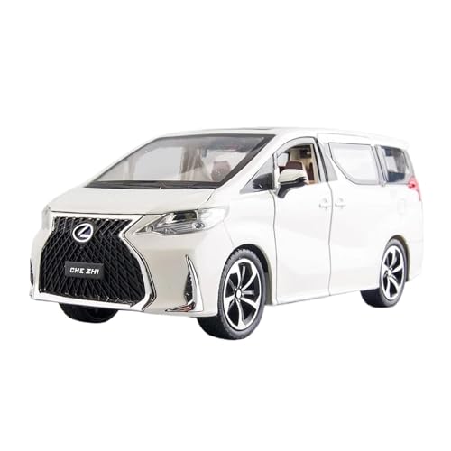 Miniatur Motorfahrzeug-Modelle 1 24 Für Lexus LM300H MPV Druckguss-Modellauto Mit Sound Und Licht Pullback-Modell Mini-Fahrzeugspielzeug Fertigmodell(White) von BMAONZ